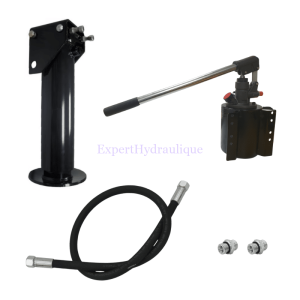 Kit béquille remorque hydraulique 65x250mm + pompe manuelle